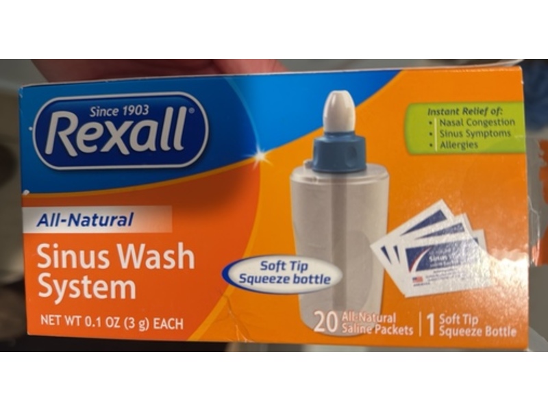Rexall All-Natural Sinus Wash System, 0.1 oz/3 g, Pack Of 20