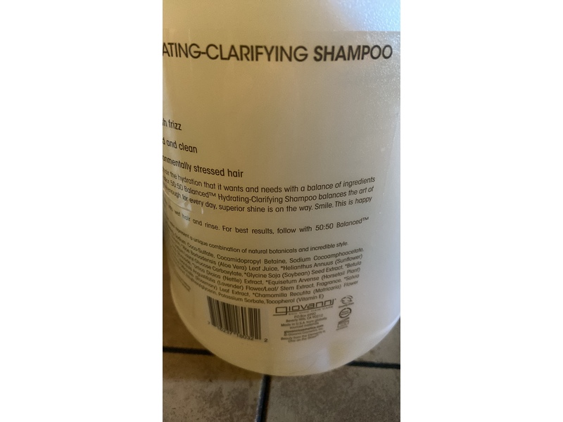 Giovanni 50:50 Balanced Hydrating Clarifying Shampoo, 128 fl oz/3785 mL