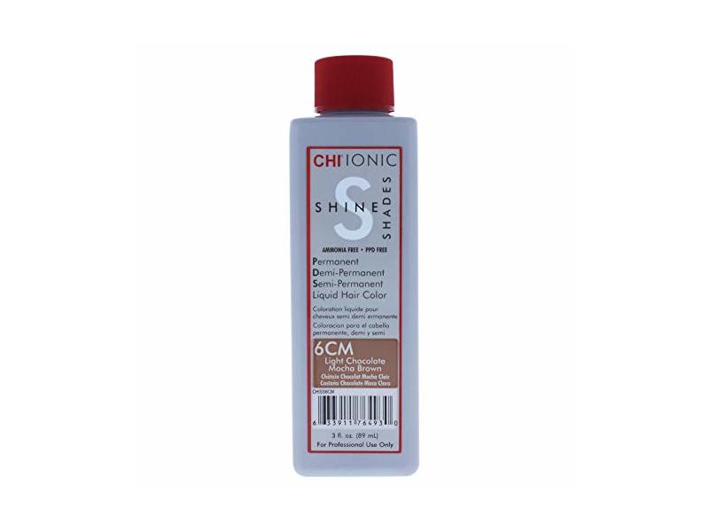Chi Chionic Shades Permanent Liquid Hair Color, 6CM Light Chocolate Mocha Brown, 3 fl oz/89 mL