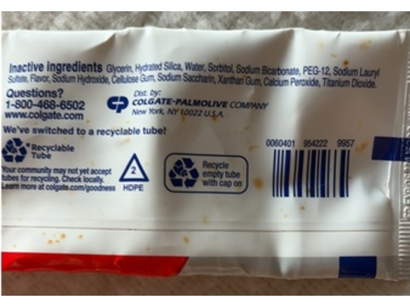 Colgate Fluoride Toothpaste, Baking Soda & Peroxide, Brisk Mint, 6.0 oz/170 g