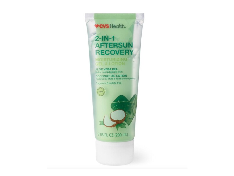 CVS Health 2-In-1 Aftersun Recovery Moisturizing Gel & Lotion, Aloevera + Coconut, 7.05 fl oz/200 mL