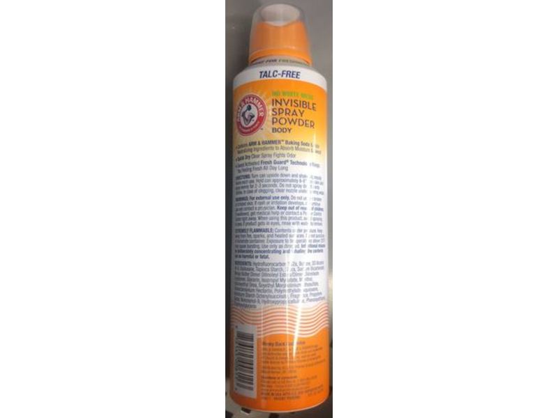 Arm & Hammer Invisible Spray Powder, Body, 7.0 oz / 198 g