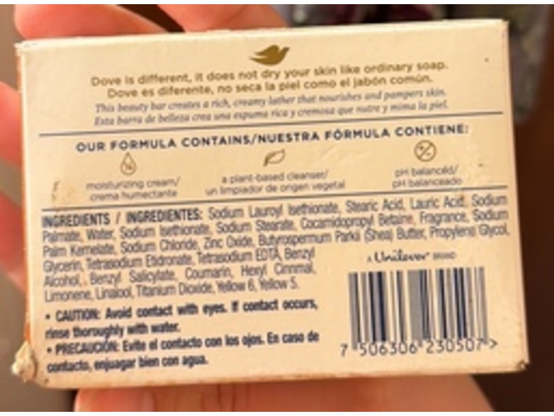 Dove Beauty Bar, Shea Butter & Vanilla Scent, 4.75 oz/135 g