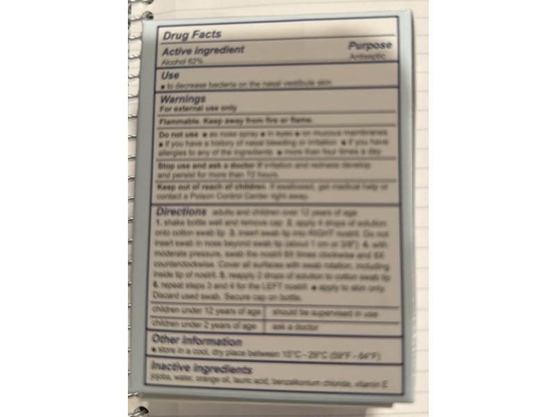 Nozin Nasal Sanitizer + Cotton Swabs, 0.406 fl oz/12 mL, 20 Count