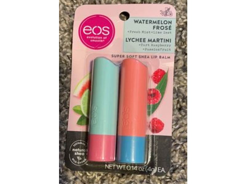 Evolution Of Smooth Natural Lip Balm, Watermelon And Lychee, 0.14 oz/4 g, Pack Of 2