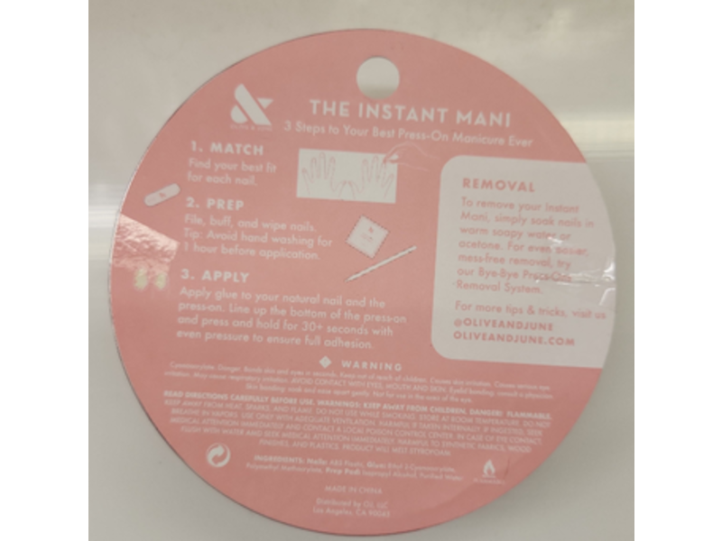 Olive & June Press On Fake Nails, Almond Medium BP, 42 Count