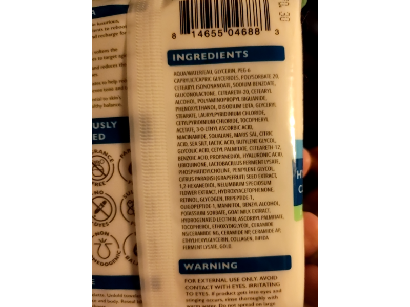 Spascriptions Hydrating Cleansing Wipes, Hyaluronic Acid, 30 Count