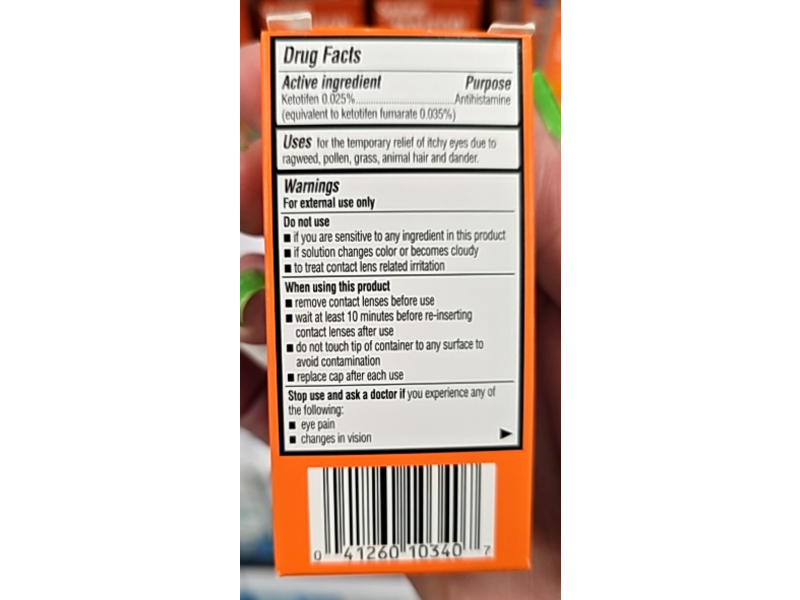 Kroger Eye Itch Relief Antihistamine Eye Drops, 0.17 fl oz/5 mL