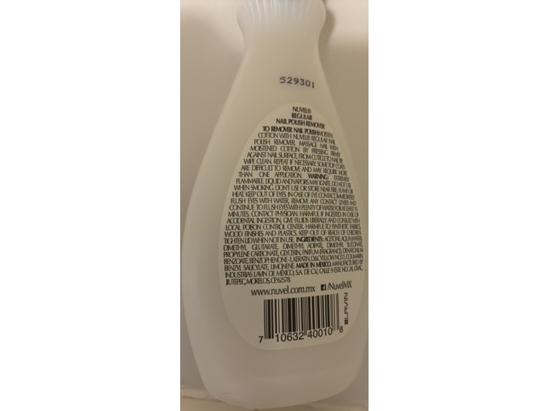 Nuvel Regular Nail Polish Remover, Regular, 6 fl oz/177 mL