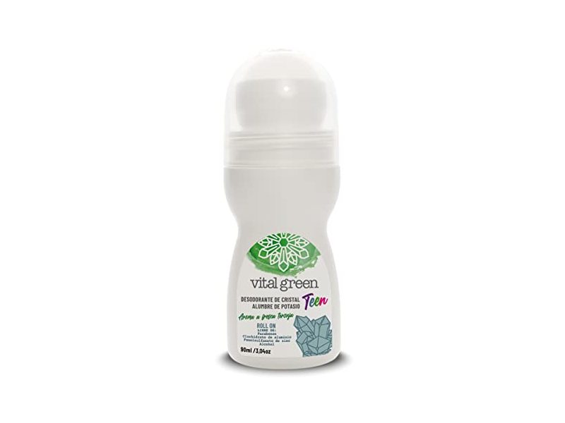 Vital Green Kids Roll-On Crystal Deodorant, Potassium Alum, 3.04 oz/90 mL, Pack Of 2
