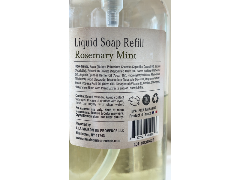 A La Maison Liquid Soap Refill, Rosemary Mint, 33.8 fl oz/1 L
