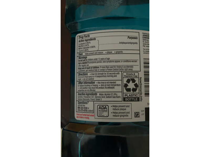Listerine Antiseptic Mouthwash, Cool Mint, 500 mL