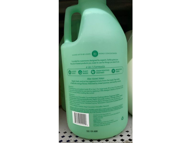 Safely Everyday Laundry Detergent, Rise, 80 Loads, 64 fl oz/1.5 L