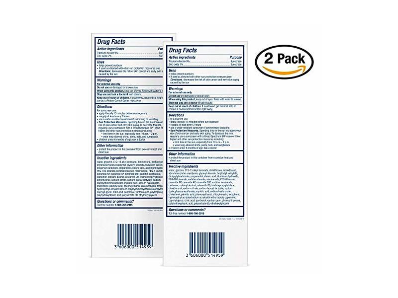 CeraVe Hydrating Mineral Face Sunscreen, SPF 50, 2.5 oz/75 mL, Pack Of 2