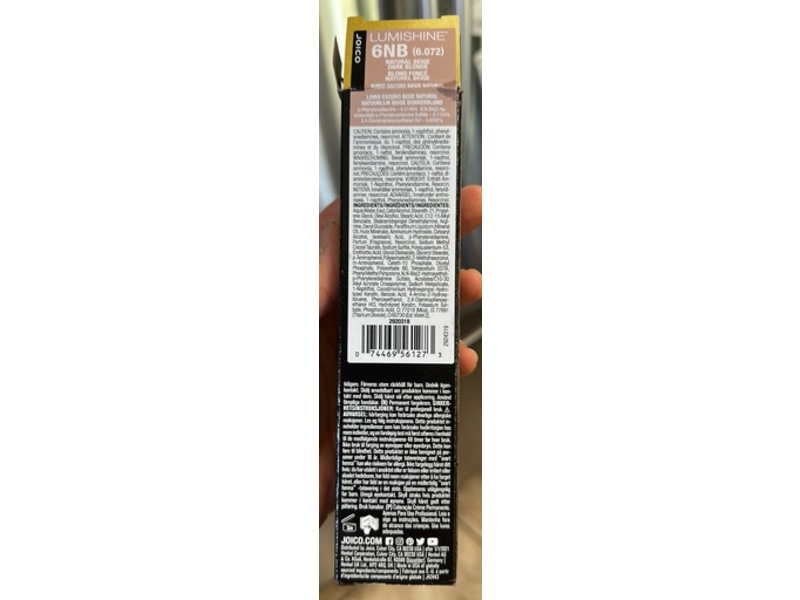 Joico Lumishine Repair + Permanent Creme Color, 6NB, 2.5 fl oz/74 mL