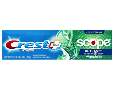 Crest Plus Anticavity + Whitening Fluoride Toothpaste, Long Lasting Mint, 4 oz/113 g