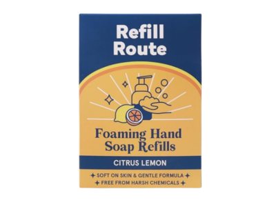 Refill Route Foaming Hand Soap Refills, Citrus Lemon, 3.4 oz/96 g, 12 Count