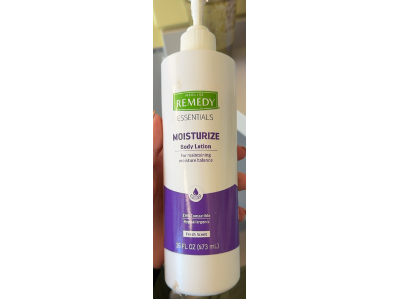 Medline Remedy Essentials Moisturize Body Lotion, Fresh Scent, 16 fl oz/473 mL