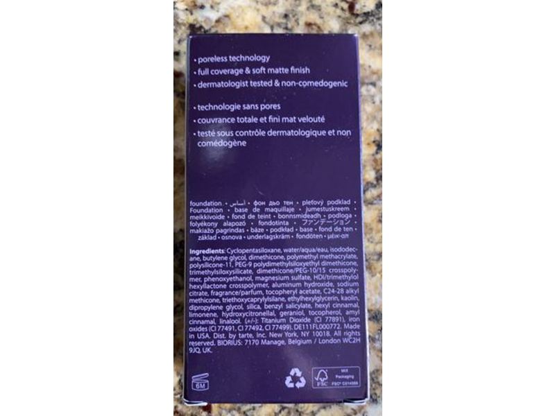 Tarte Amazonian Clay Foundation, 36N Medium Tan Neutral, 1.7oz