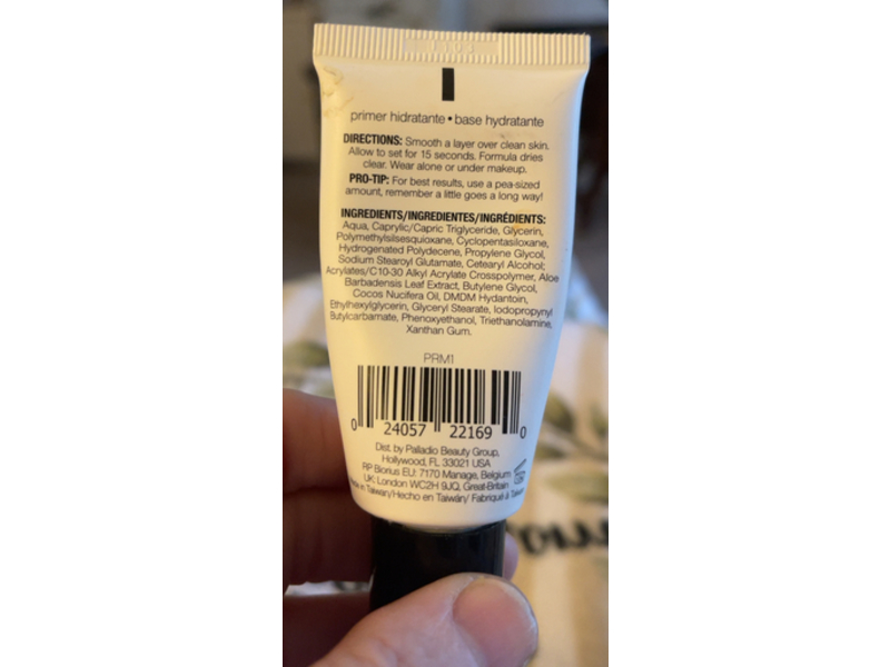 Palladio Ultra Hydration Moisturizing Face Primer, Coconut, 1.1 fl oz/33 mL