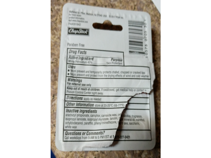 ChapStick Skin Protectant Lip Balm, Classic Cherry, 0.15 oz/4 g, 2 Pack