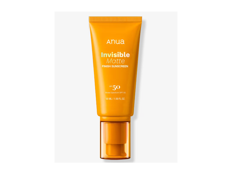 Anua Invisible Matte Finish Sunscreen, SPF 50, 1.69 fl oz/ 50 mL