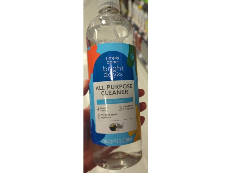 Simply Done Bright Day All Purpose Cleaner, Free & Clear, 23 fl oz/680 mL