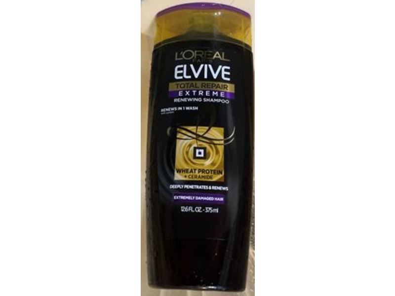 L'Oreal Paris Elvive Total Repair Extreme Renewing Shampoo, Wheat Protein + Ceramide, 12.6 fl oz/375 mL