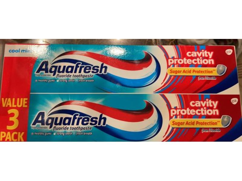 Aquafresh Cavity Protection Fluoride Toothpaste, Cool Mint, Pack Of 3