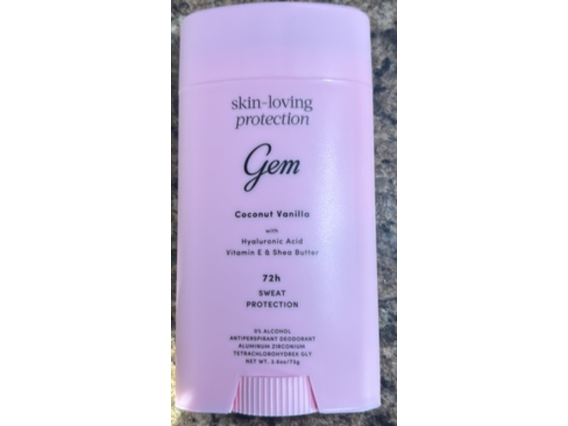 Gem 72H Antiperspirant Deodorant, Coconut Vanilla, 2.6 oz/73 g