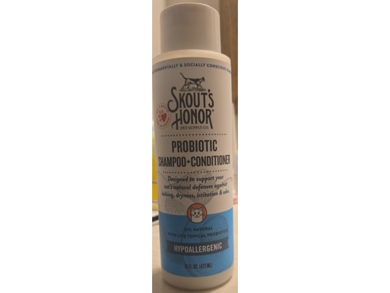Skout's Honor Probiotic Cat Shampoo + Conditioner, 16 fl oz/473 mL