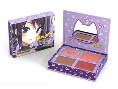 Rude Blush Highlighter Contour, Purr-Fect Neko-Chan, 0.39 oz/11.2 g