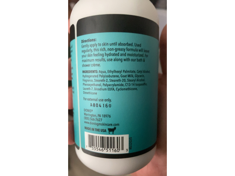 Dionis Goat Milk Moisturizer Body Lotion, Blue Ridge Wildflower, 8.5 fl oz/250 mL