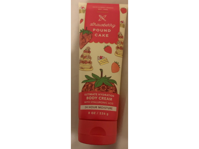 Bath & Body Works Ultimate Hydration Body Cream, Strawberry Pound Cake, 8 oz/ 226 g, Pack Of 2