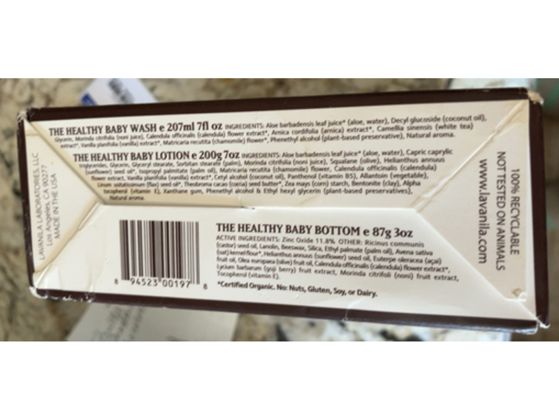 Lavanila The Healthy Baby Wash, Lotion & Bottom Cream Set