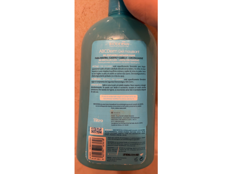 Bioderma Mild Cleansing Foaming Gel, 33.80 fl oz/1 L