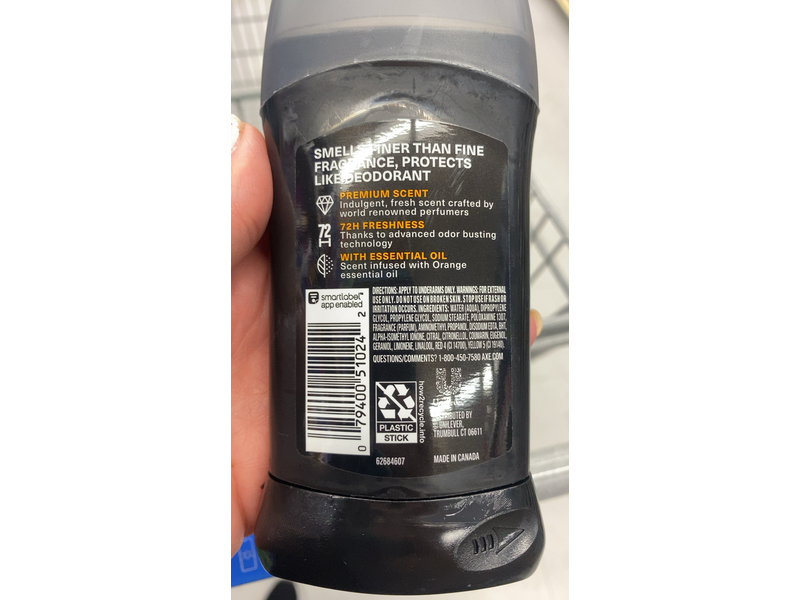 Axe Premium Deodorant, Black Vanilla + Orange & Sandalwood, 3 oz/85 g