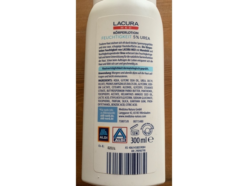 Lacura Med Body Lotion, Moisture, 5% Urea, 300 mL
