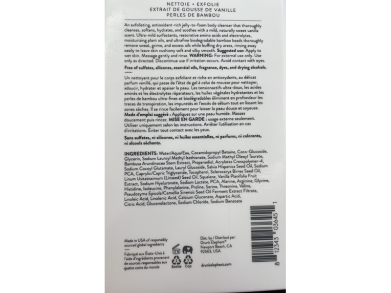 Drunk Elephant Body Cleanser, Vanilla Fruit Extract, 8 fl oz/240 mL