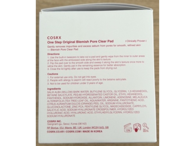 Cosrx Blemish Pore Clear Pad, 300 mL, 100 Count