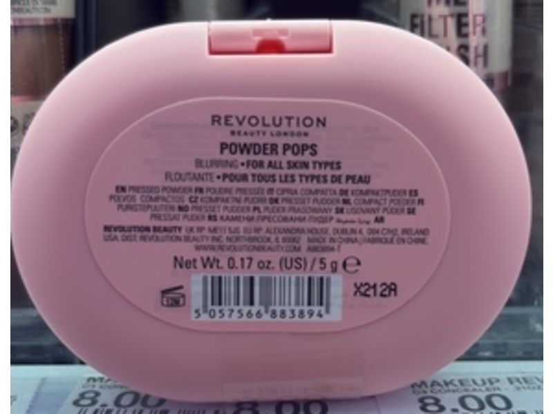 Revolution Powder Pops Instant Blur Setting Powder, Rose, 0.17 oz/5 g