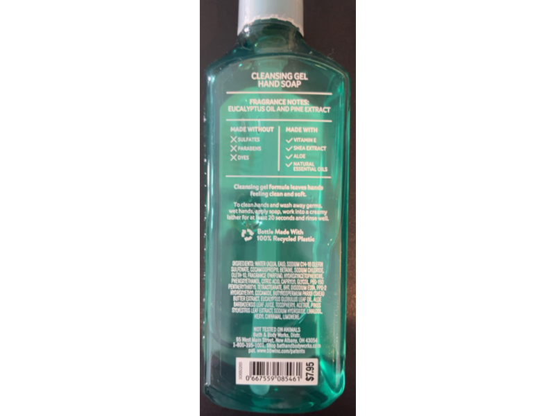 Bath & Body Works Northern Brights Cleansing Gel Hand Soap, Eucalyptus & Pine, 8 fl oz/236 mL