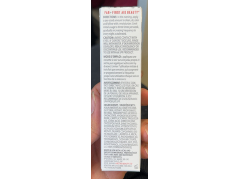 First Aid Beauty 0.3% Retinol Complex Serum, Peptides, 1 fl oz/30 mL