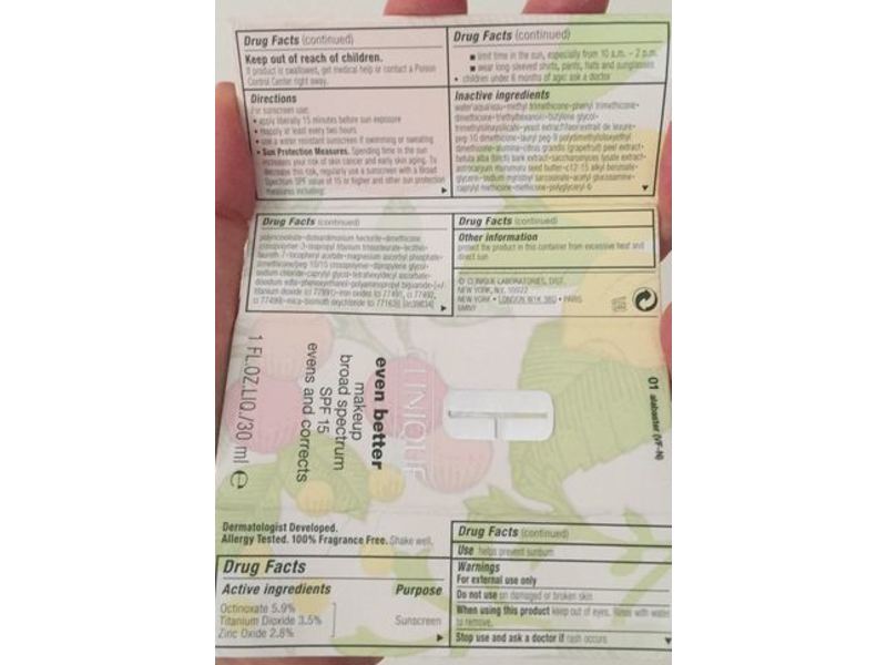 Clinique Even Better Makeup SPF 15, CN-10 Alabaster, 1 fl oz/30 mL