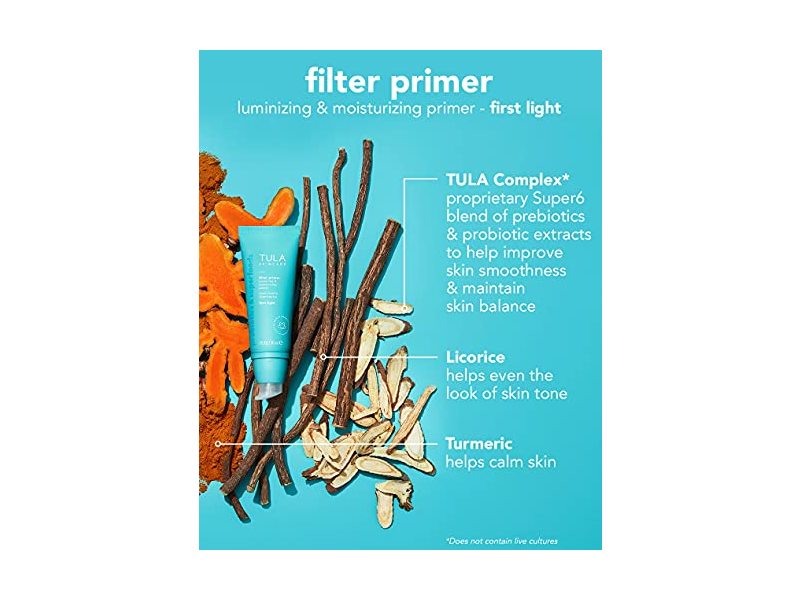 Tula Skin Care Filter Primer Luminizing & Moisturizing Primer, First Light, 1 fl oz/30 mL
