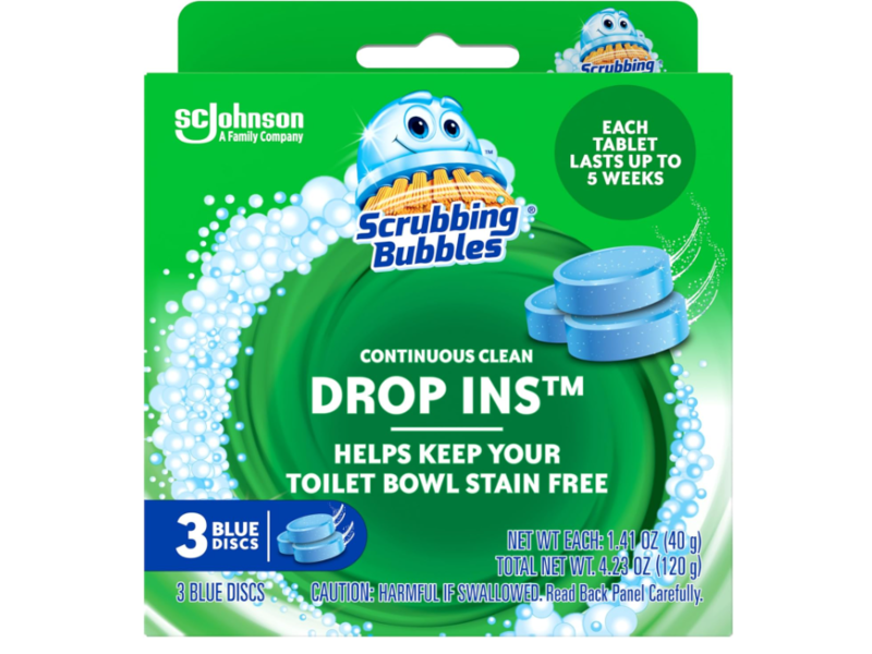 Scrubbing Bubbles Continuous Clean Drop-Ins Toilet Cleaner Tablet, 4.23 oz/120 g, 3 Count