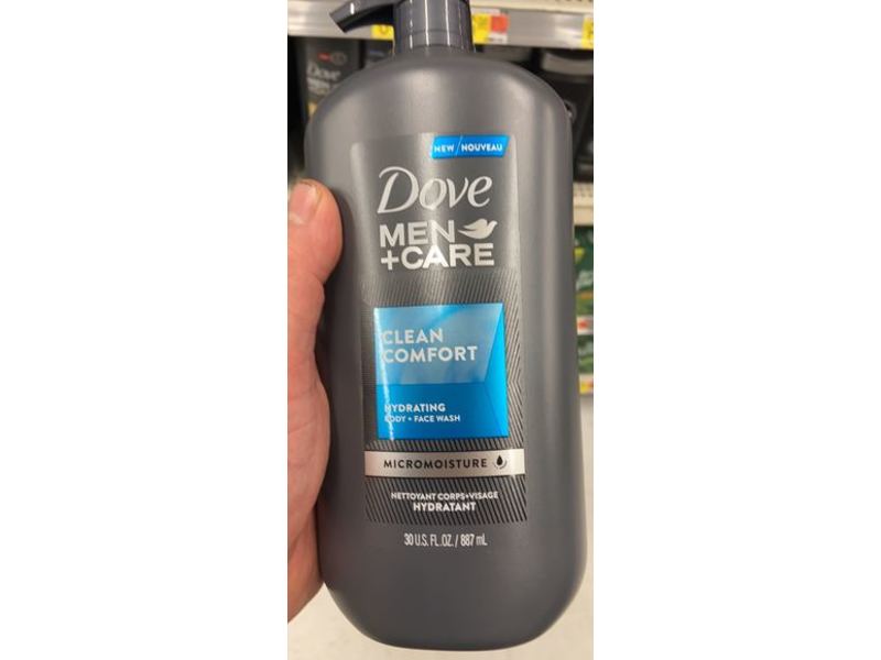 Dove Men + Care Hydrating Body + Face Wash, Clean Comfort, 30 fl oz/887 mL
