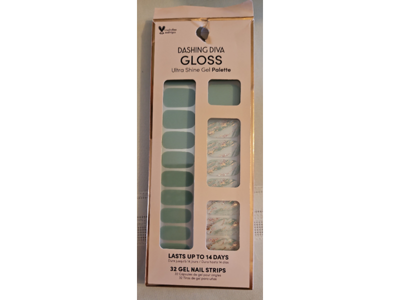 Dashing Diva Gloss Ultra Shine Gel Nail Strips, Tea Leaves, 32 Count