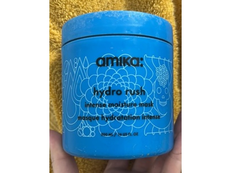 Amika Hydro Rush Intense Moisture Mask, Hyaluronic Acid, 16 fl oz/500 mL