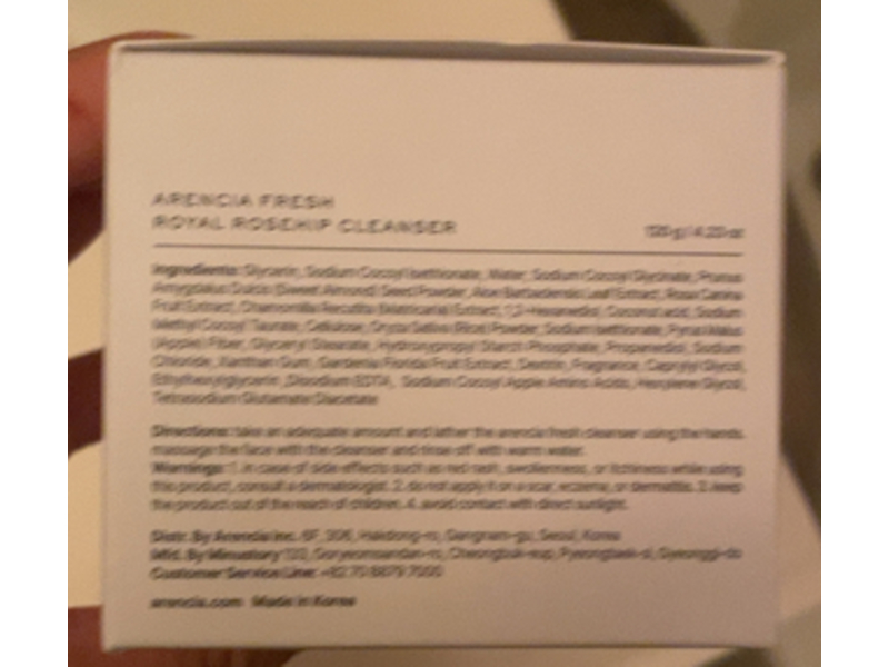 Arencia Fresh Face Cleanser Scrub, Royal Rosehip, 4.23 fl oz/120 g